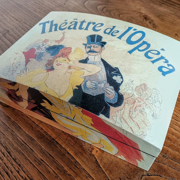 Boite Théâtre De L'Opéra en bois peint à la main • Boîte Bal Masqué • Coffret collector • vintage • Fait en France • Boîte Belle Époque