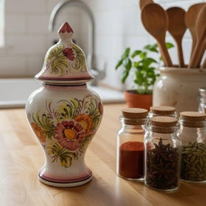 Handbemaltes Gewürzgefäß im portugiesischen Talavera-/Andalusischen Stil – Dekorativer Blumentopf – Mediterrane Wohnaccessoires