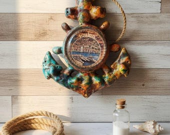 Vintage-Souvenir Toulon – Dekorativer, handgefertigter Keramikanker, nautische Wanddekoration, Sammlerstück für Küstenliebhaber