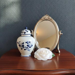 Mini maceta de porcelana china azul y blanca para jengibre - Jarrón decorativo, tarro floral, estilo chinoiserie, estilo cottagecore antiguo y vintage, 16 cm