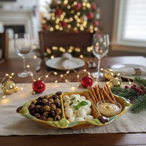 Plateau De Service En Verre 3 Compartiments Avec Couvercle - Pour Collations, Apéritifs, Cuisine