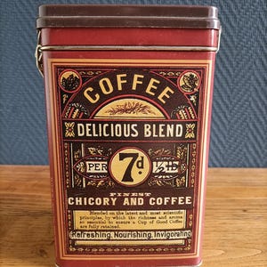 Boîte à café ou chicorée en métal • Rangement cuisine • Décoration vintage •  collection boite rétro • idée cadeau pour les amateurs de café