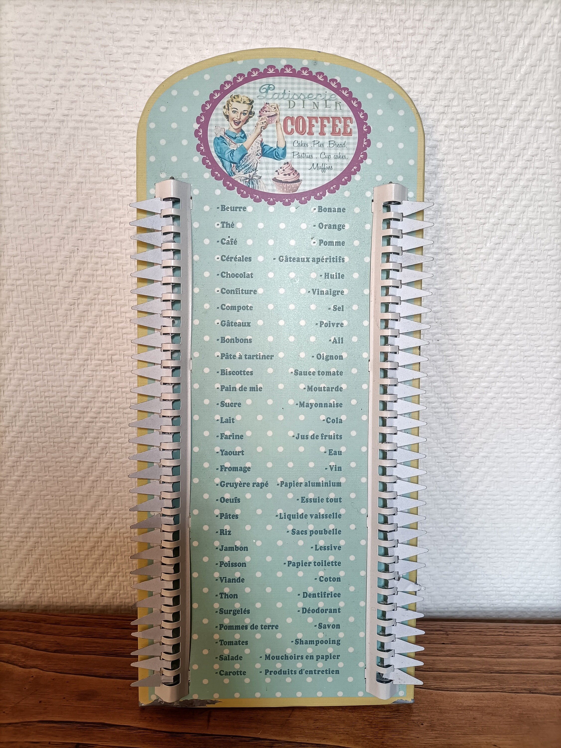 French Reusable Vintage Style Metal Shopping List • Memo Organizer ...