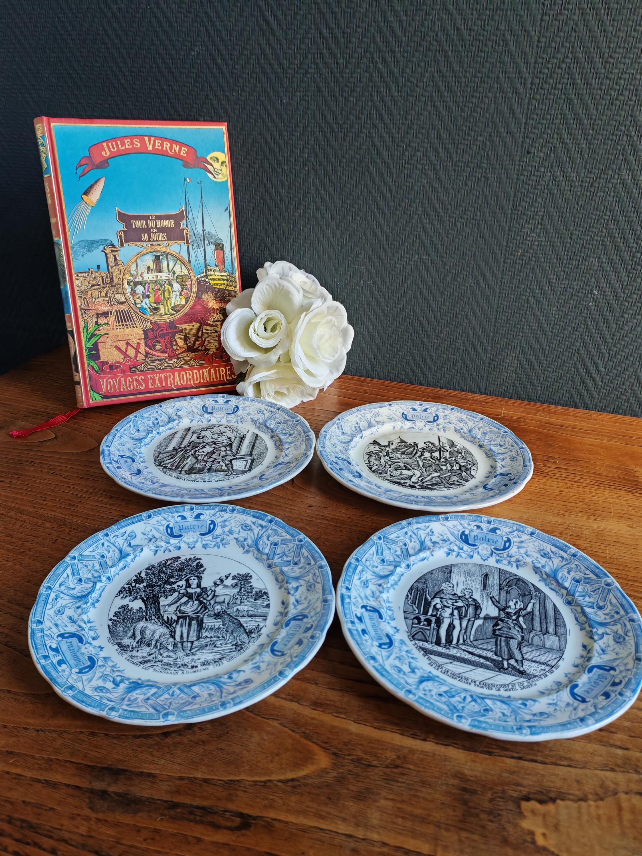 アンティーク ジャンヌ・ダルク トーキングプレート 4枚セット