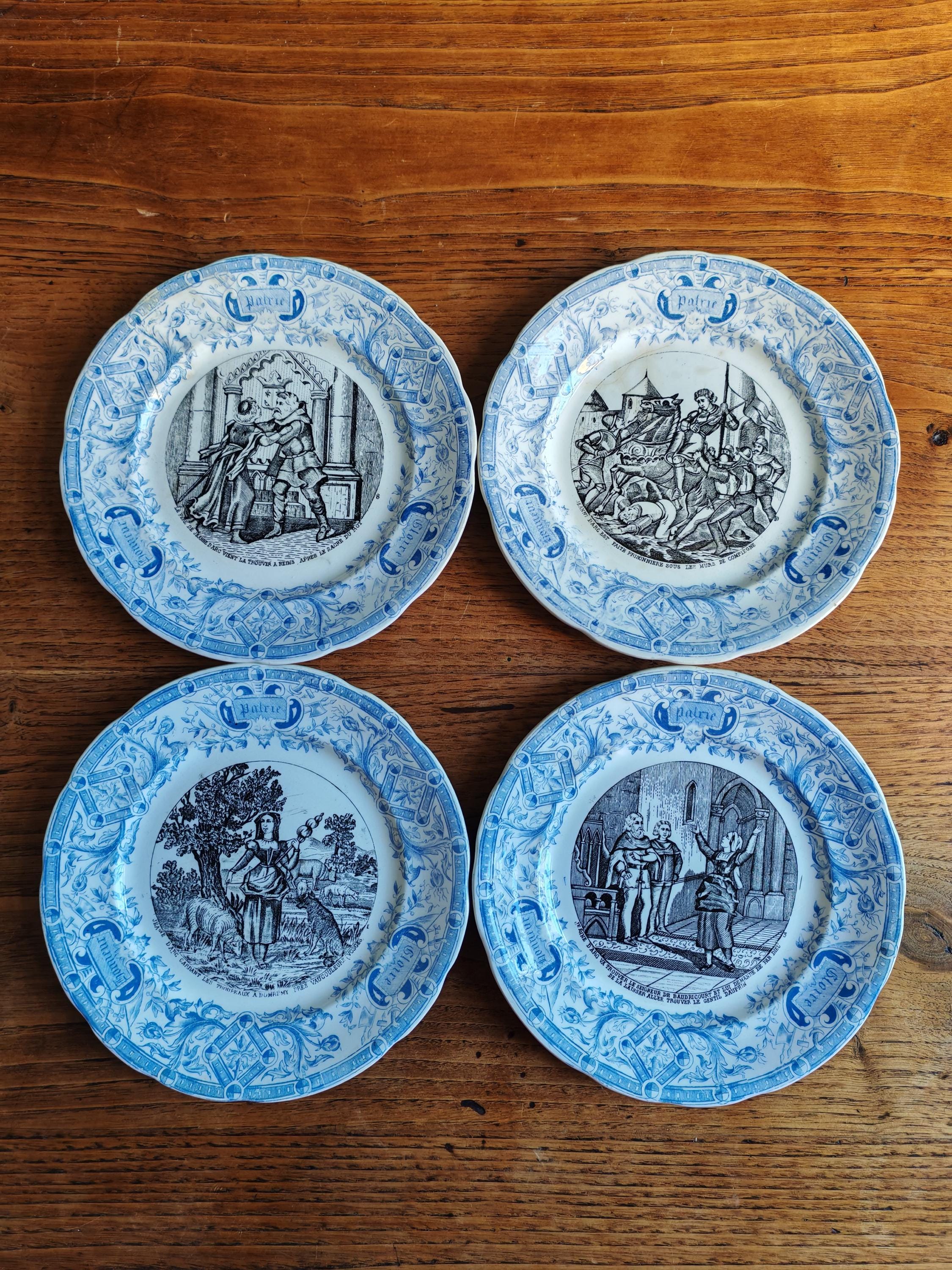 アンティーク ジャンヌ・ダルク トーキングプレート 4枚セット