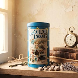 Vintage Advertising Box "Les Cailloux Lorrains" Léon Braquier | Toupargel Collectible Container from the 80s | French Retro Decoration