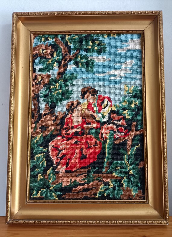 Tapestry like embroidery on canvas hotsell