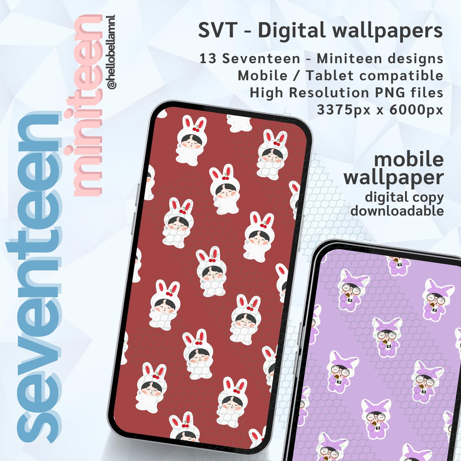 Seventeen Miniteen SVT Digital Wallpaper Seventeen Wallpaper - Etsy