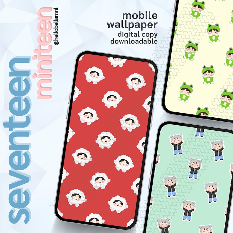 Seventeen Miniteen Svt Digital Wallpaper Seventeen Wallpaper Etsy