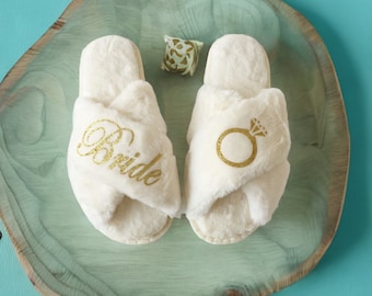 Personalized Wedding Slippers Add Any Text Bridesmaid Gifts Bridal Party Gifts Bachelorette Bridal Shower Mother's Day Wife Friends Gifts