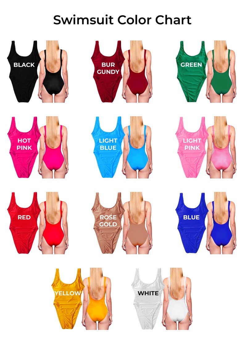 Personalised Swimsuit, Birthday Gift, Bride Swim Wear, Hen Party Swimsuit, Honeymoon Swimsuit, Bridesmaid Gift, Bachelorette Party Weekend image 9