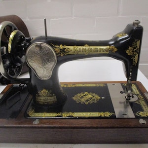 vintage singer sewing machine with hood image 5