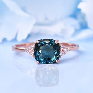 Natural London Blue Topaz Wedding Ring | Rose Gold Bridal Ring | Birthstone Jewelry | Vintage Blue Topaz Ring | Promise Ring | Gift For Her