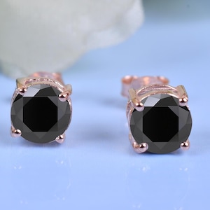 Black Onyx Round Studs |Onyx Minimalist Earrings | Anniversary Gifts | Everyday Tiny Earrings | Personalized Gifts | Simple &Elegant Jewelry