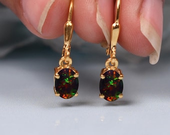 ラブラドライト ヘキサゴン スタッドピアス | 925スターリングシルバー