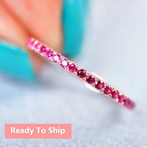 Natural Ruby Half Eternity Band | 925 Sterling Silver Ring