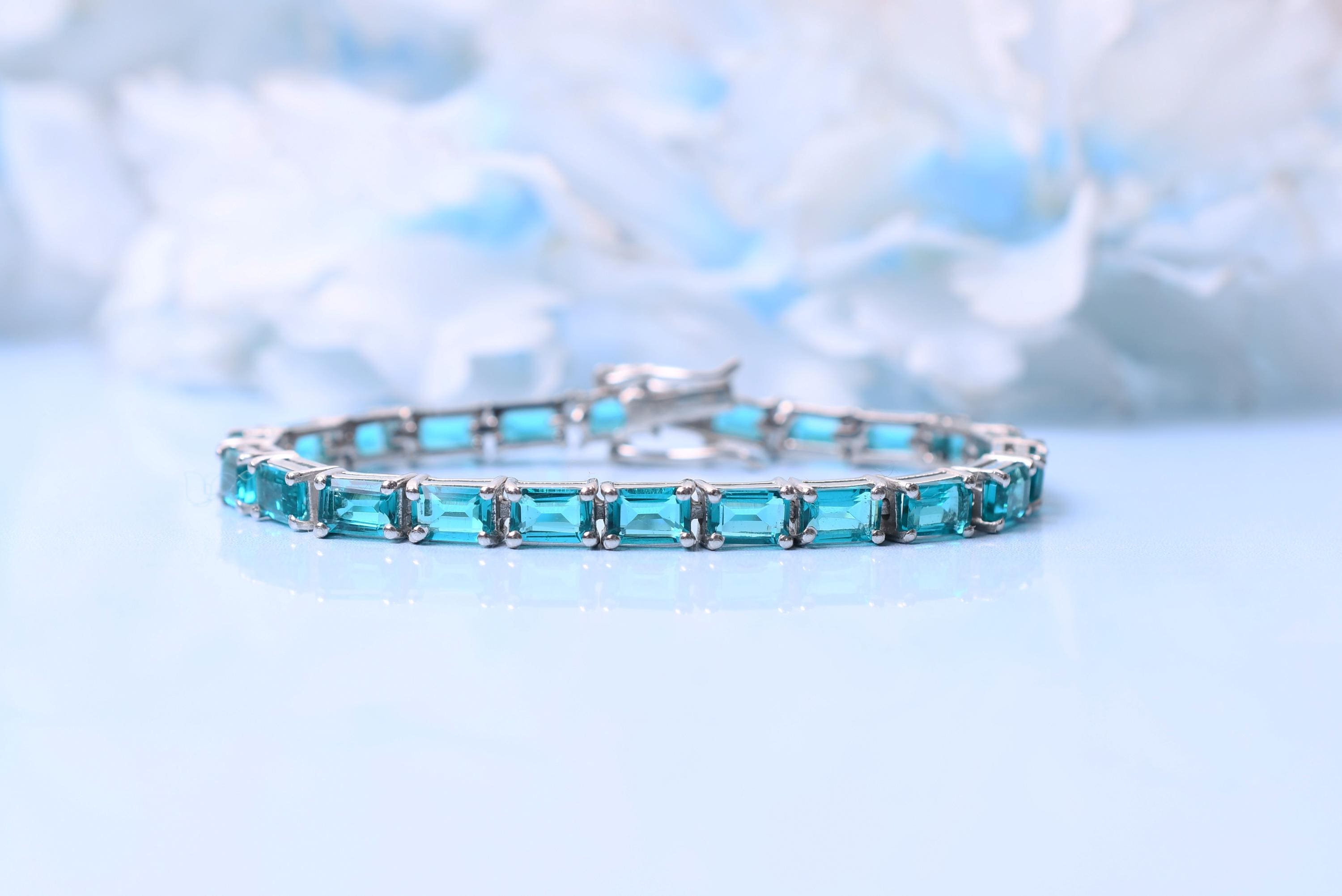 パライバトルマリン オクタゴン テニスブレスレット | 記念日・誕生日