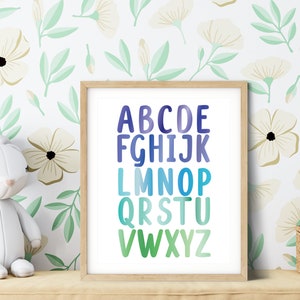Nursery Alphabets Abcs Nursery Poster, Printable Educational Wall Art ...