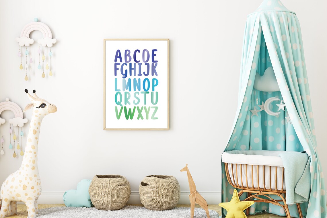 Nursery Alphabets Abcs Nursery Poster, Printable Educational Wall Art ...