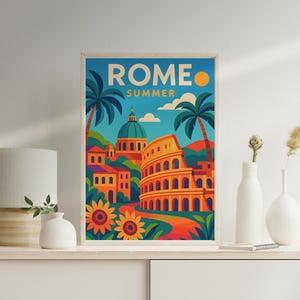Beautiful Rome Colorful Digital Wall Art Print (Instant Download)
