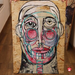 Cuadro pintado a mano "DOS CARAS"
