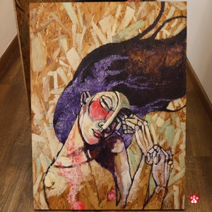 Cuadro pintado a mano "ESCALOFRÍO"