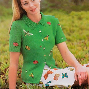 Knitting short-sleeve cardigan