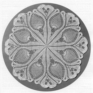 Virkad duk med ananasmotiv, 90-talsstil | 24" diameter | Virkad duk med ananasmotiv | Vintage dukar med ananasmotiv | Nedladdning direkt