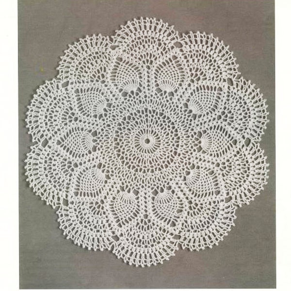 Crochet doily pattern | Pdf file | Vintage pattern | Pineapple doily pattern | Crochet pineappleCrochet pinapple doilies pattern | Pdf file