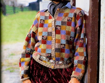 Knitting patchwork cardigan