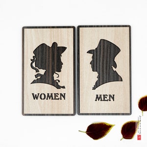 Men Toilet Door Sign, Women Toilet Door Sign, Unisex Bathroom Sign, Unisex Toilet Door Sign, WC Sign, Toilet Plate, Toilet Plaque