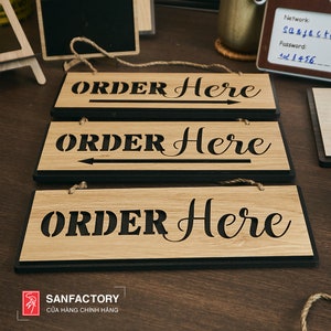 Order Here Sign | Restaurant Cafe Coffee Shop Signs | Overhead Double Sided | Business Sign