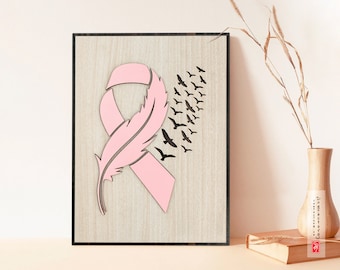 arte da parede do sobrevivente do cancro da mama | Cartaz de madeira para conscientização do câncer de mama, citações de câncer de mama, presente para sobrevivência, motivação para conscientização do câncer
