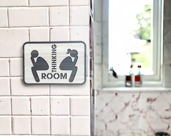Sala de pensamento, placa de porta de banheiro, placa de banheiro, decoração de banheiro, placa de banheiro, placa de banheiro, placa de banheiro, banheiro, placa de cabine.