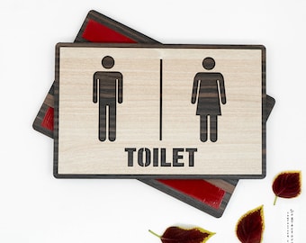 Men Toilet Door Sign, Women Toilet Door Sign, Unisex Bathroom Sign, Unisex Toilet Door Sign, WC Sign, Toilet Plate, Toilet Plaque