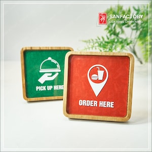 Order Here Pickup Here Business Sign | Custom COFFEE SHOP, Restaurant, Bakery, Ice Cream Stand | Cafe Decor 10x10cm