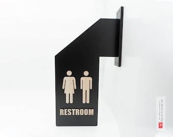 Restroom door signs  ,  WC Symbols , Wooden sign , Unisex Toilet , Bathroom, Cabin Sign , Office decor sign