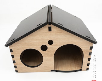 Wooden Hamster House | Hamster Furniture Furnishings, Cage Decoration, Small Pet House , Hamster Hideout , Small Animal Hideaway , Rat House