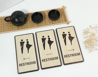 Restroom Door Sign, Unisex Toilet Door Sign, WC Sign, Restroom Decor, Restroom Plate, Restroom Plaque, Restroom Sign, Bathroom, Cabin Sign.