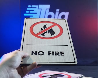 No Fire Wooden Sign, Maintain a Fire-Free Zone with the 'No Fire' Warning Sign , Keep Your Campsite Safe with the 'No Fire' Warning Sign"