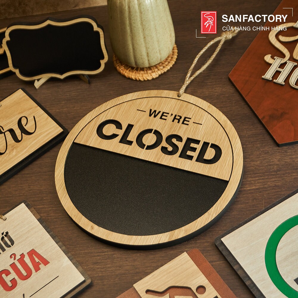 Open-closed Double Sded For Busness , Hangng Door Sgn - Chalk Board - View #7