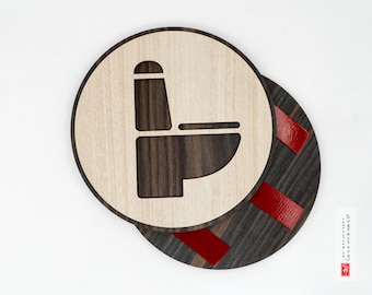 Toilet Wooden Door Sign, Bathroom Sign Vintage,Toilet Plate, Toilet Plaque, Wood Retro Decor, Unisex bathroom sign, Unisex restroom sign