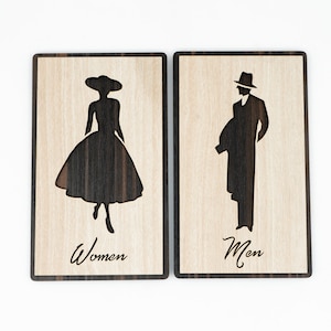 Men Toilet Door Sign, Women Toilet Door Sign, Unisex Bathroom Sign, Unisex Toilet Door Sign, WC Sign, Toilet Plate, Toilet Plaque