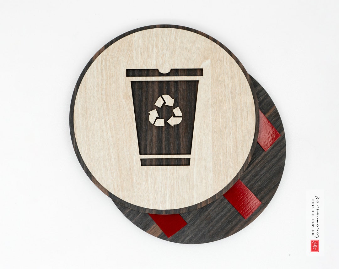 Recycling Bin Sign , Trash and Recycle Signs , Garbage Label , Recycle