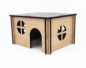 Wooden Hamster House | Hamster Furniture Furnishings, Cage Decoration, Small Pet House , Hamster Hideout , Small Animal Hideaway , Rat House