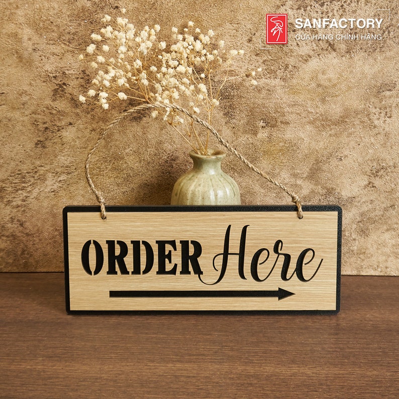 Order Here Sign | Restaurant Cafe Coffee Shop Signs | Overhead Double ...