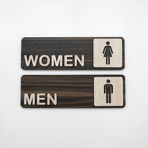Men Toilet Door Sign, Women Toilet Door Sign, Unisex Bathroom Sign, Unisex Toilet Door Sign, WC Sign, Toilet Plate, Toilet Plaque