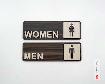 Men Toilet Door Sign, Women Toilet Door Sign, Unisex Bathroom Sign, Unisex Toilet Door Sign, WC Sign, Toilet Plate, Toilet Plaque