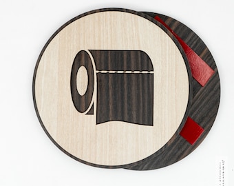 Cartel del baño. Símbolo del inodoro. Señalización de baño de género neutro. Aseo masculino y femenino. WC.  Signos de género, letrero de baño unisex