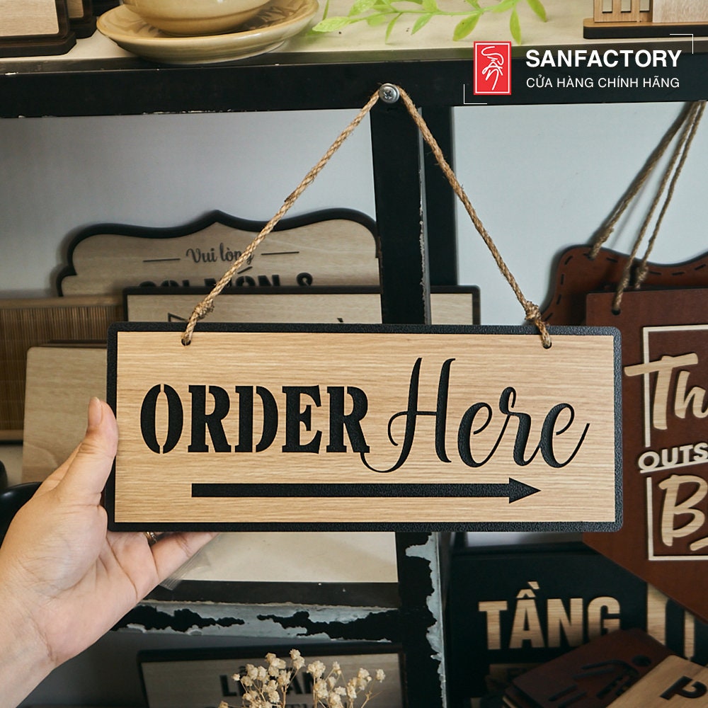 Order Here Sign | Restaurant Cafe Coffee Shop Signs | Overhead Double ...
